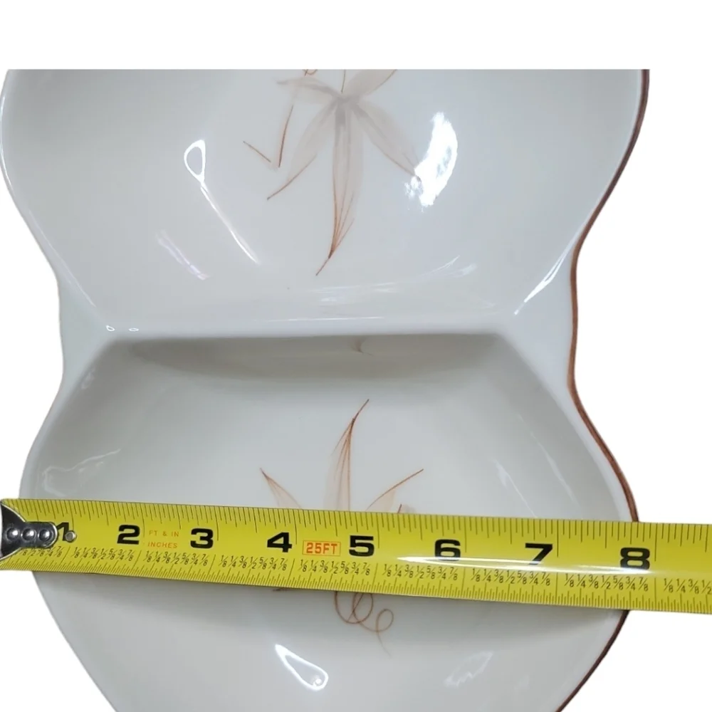 ⏳️Vintage⏳️ Mid-century 1940's Winfield Ware Tiger Iris Divided Serving Dish